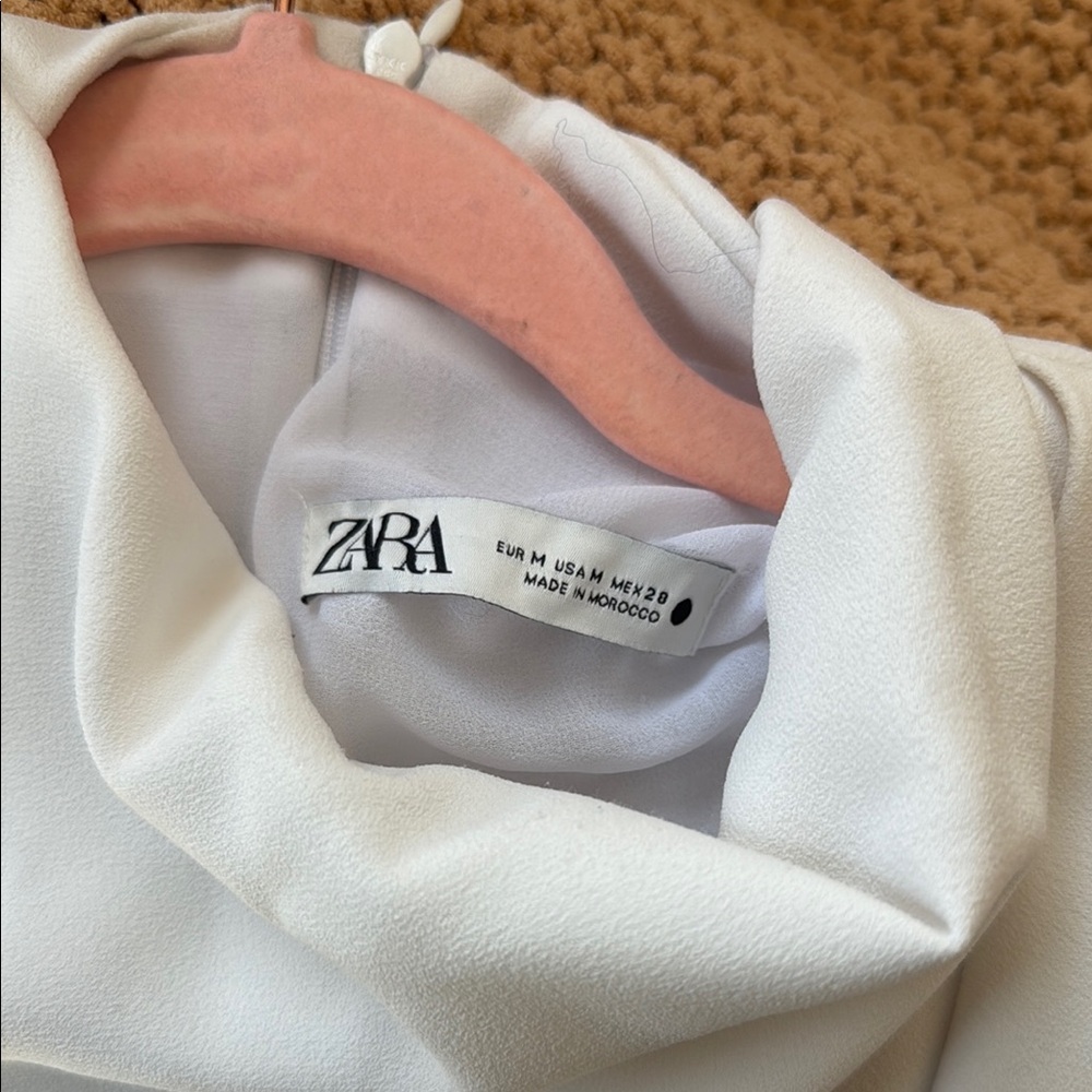 Zara White Draped Blouse - Picture 2 of 3
